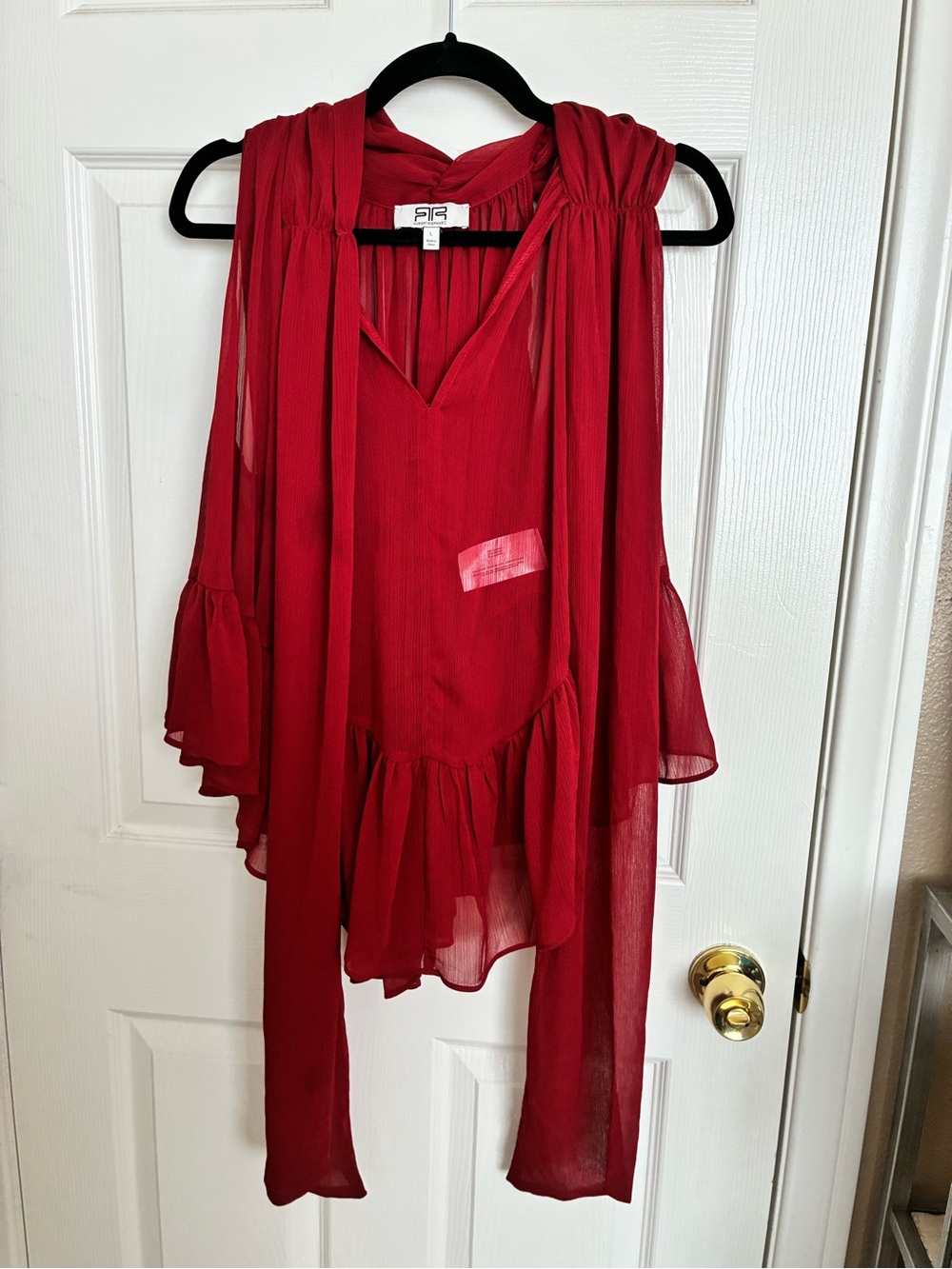 Robert Rodriguez Red Sheer Top